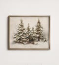 Winter Pine Tree Watercolor Print: Rustic Holiday Landscape Painting (PRINTABLE Digital Download) W1-14