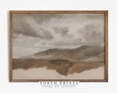 Muted Landscape Oil Painting Neutral Vintage Rustic Decor PRINTABLE 607