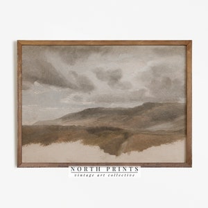 PRINTABLE Poster Muted Landscape Painting | Neutral Vintage Rustic Decor Digital Download North Prints | 3-49