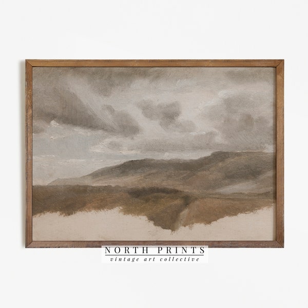 PRINTABLE Poster Muted Landscape Painting | Neutral Vintage Rustic Decor Digital Download North Prints | 607