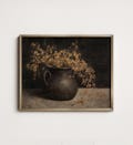 Rustic Dark Floral Autumn Painting, Moody Warm French Country Cottage Botanical Wall Decor, Downloadable Digital PRINTABLE North Prints 9-23