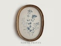 Antique Blue Wild Flower Artwork, English Garden Nursery Wall Decor, PRINTABLE Digital Download North Prints 12-19