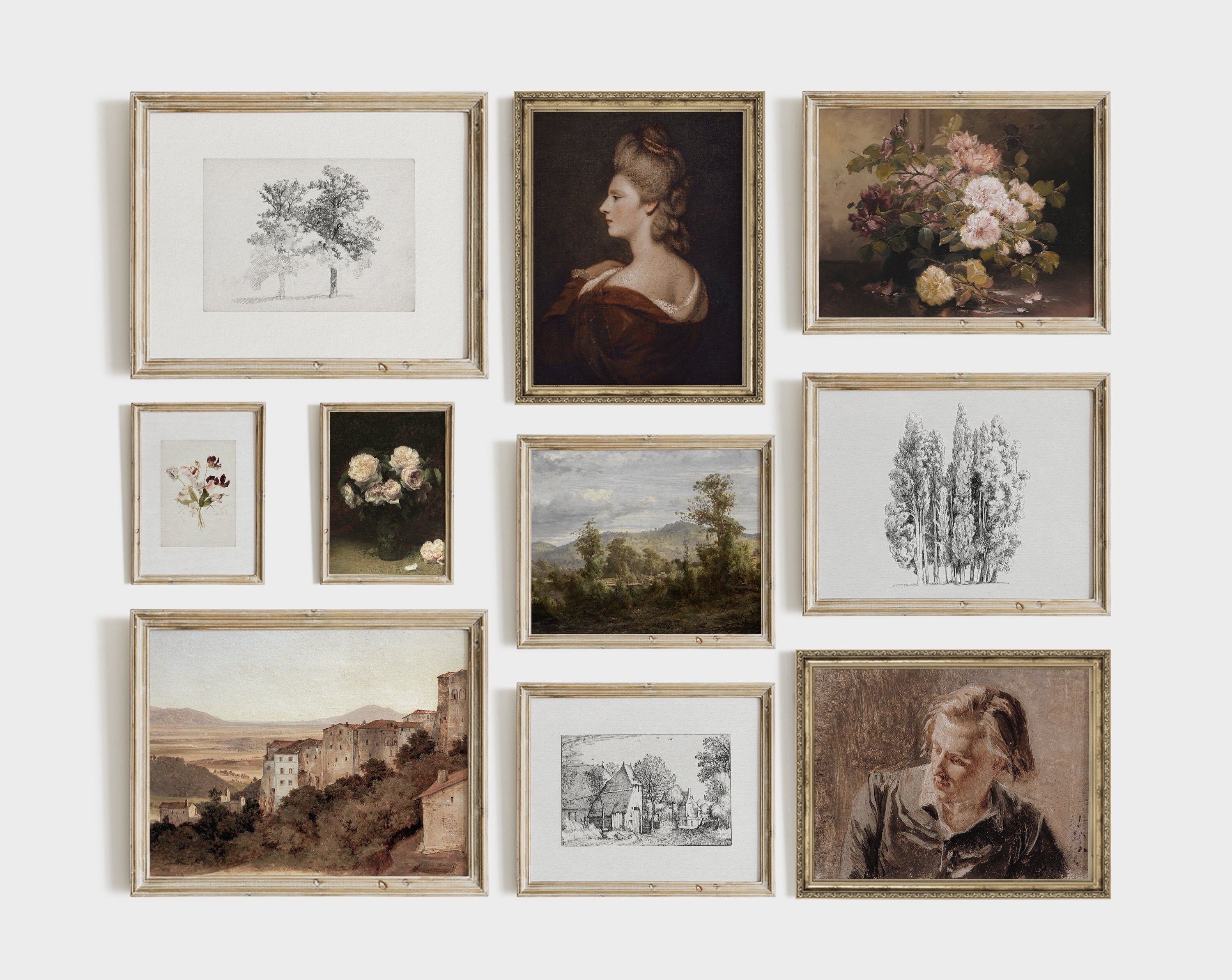 Vintage Gallery Wall Art SET Vintage Prints Antique Home Etsy UK