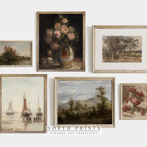 Vintage Gallery Wall Prints Art SET Landscape Home Decor Etsy