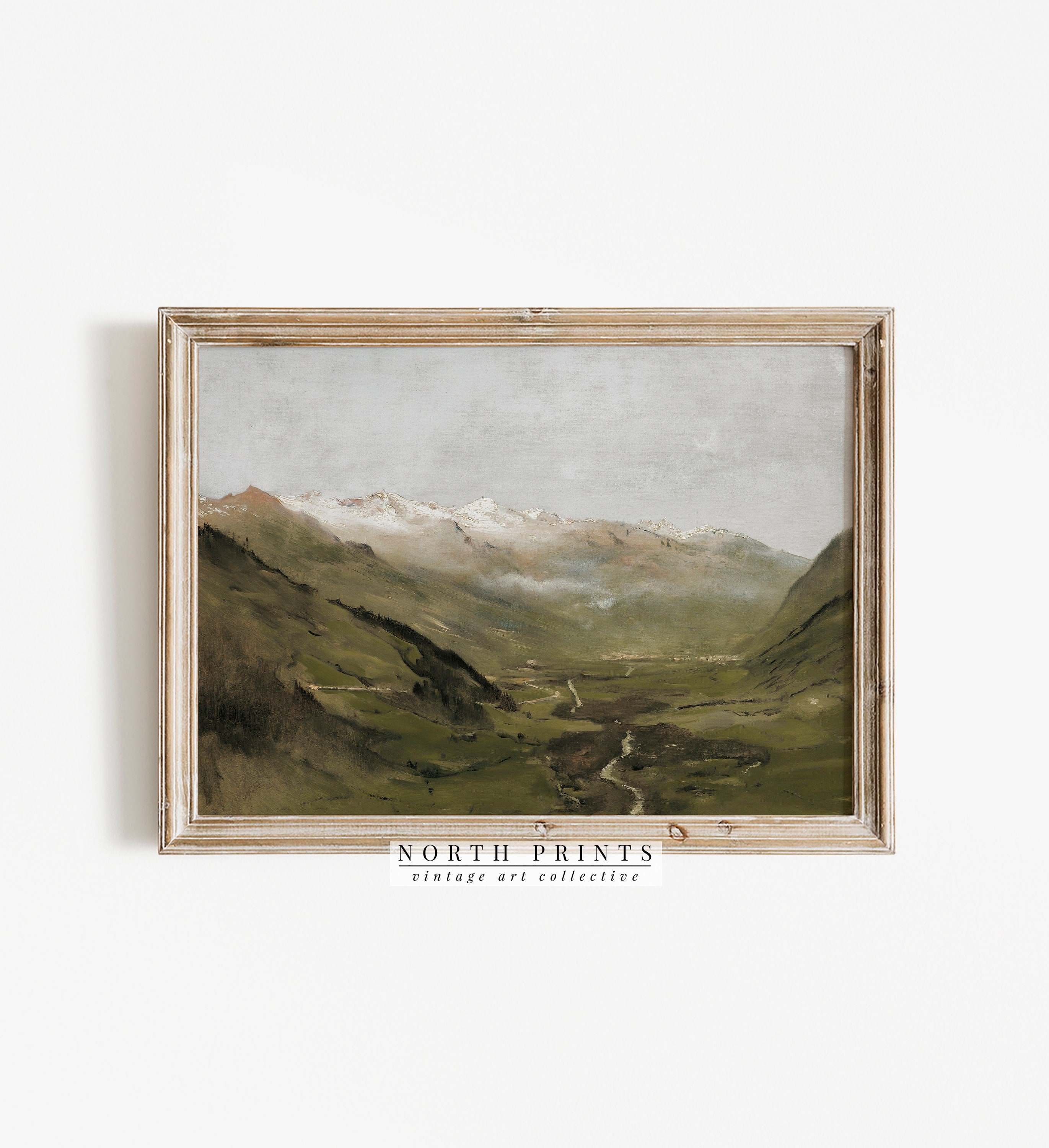 絵画 Mountain Landscape Vtg Beautiful Mountain Scape Oil On Canvas Artist Signed