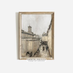 Neutral Paris Cityscape Architecture Oil Painting | French Vintage Digital Downloadable Art Print | 5-124 image 9