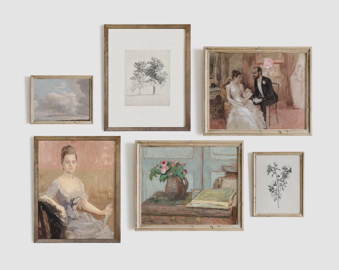 Victorian Gallery Wall Art SET Vintage Prints Downloadable Etsy