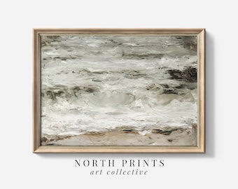 Vintage oceaanschilderij | Abstracte kustmuurkunst AFDRUKBAAR | Fine Art North-prints | 6-80