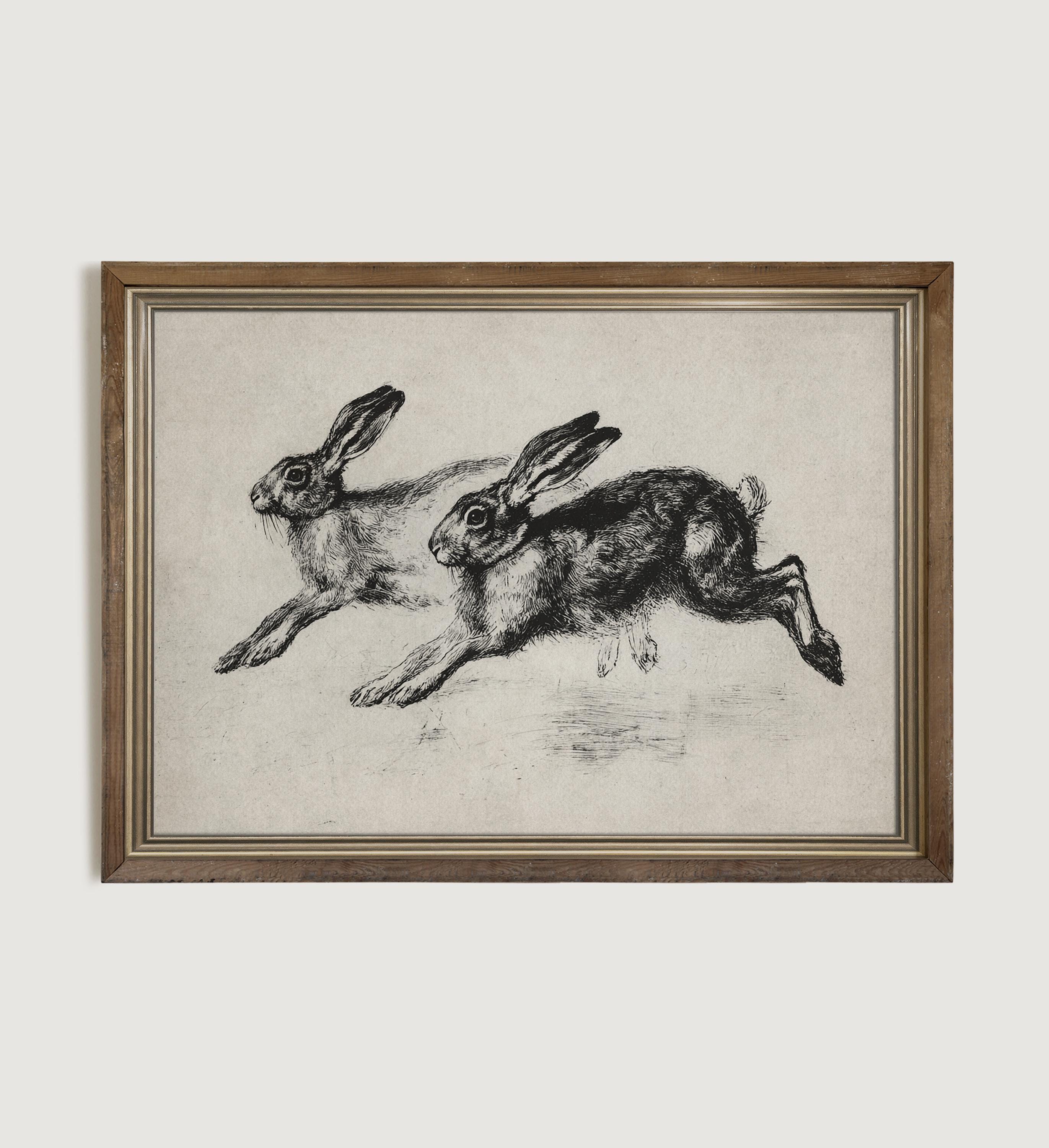 Antique Rabbit Illustration, English Countryside Easter Digital Art ...