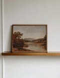 Vintage Autumn Landscape Oil Painting, Rustic Moody Fall Wall Art, PRINTABLE Digital Download, North Prints 4-2