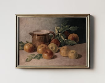 Country Kitchen Print | Vintage Painting | Apple Still Life PRINTABLE Digital Download | 385
