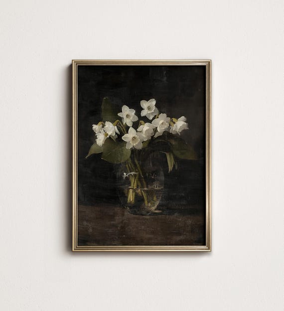 Daffodil Botanical Painting: March Birth Flower Art Print (Digital Download Printable) 9-75