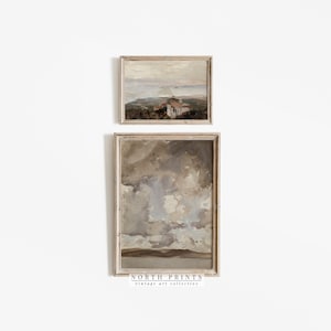 Rustic European Coast Print SET | Warm Tone Landscape Paintings | Vintage PRINTABLE Art | S2-65