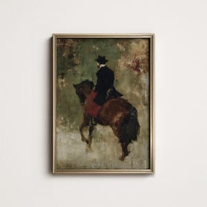 乗馬ライダーのアートプリント：ヴィンテージの乗馬絵画（印刷可能なデジタルダウンロード）10-111
