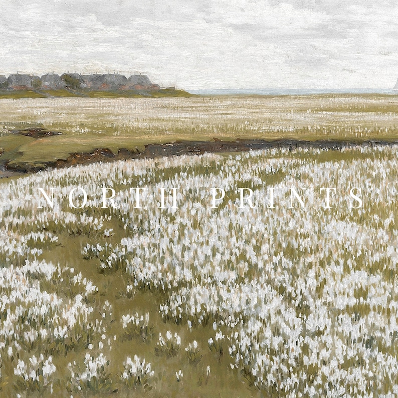 Spring Meadow Painting Vintage Landscape Print Country Field PRINTABLE Digital Download North Prints 990 image 6