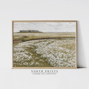 Spring Meadow Painting | Vintage Landscape Print | Country Field PRINTABLE Digital Download North Prints | 4-126