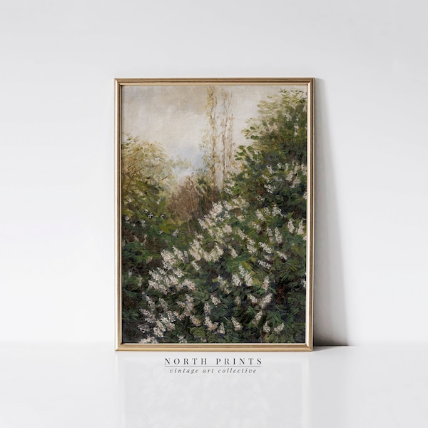 Spring Farmhouse Print | Country Lilac Tree Vintage Oil Painting | PRINTABLE #467