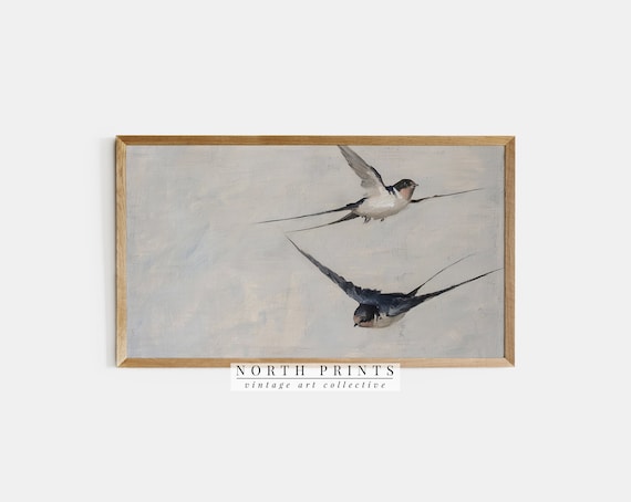 Swallows Painting for Samsung Frame TV: French Cottage Art (Printable Digital Download) TV2-19