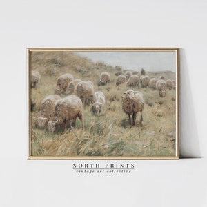 Sheep Painting | Vintage Landscape Print | English Farmhouse PRINTABLE #136