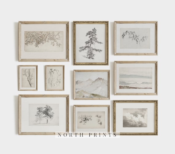 Vintage Landscape Art Print Set: Neutral Farmhouse Gallery