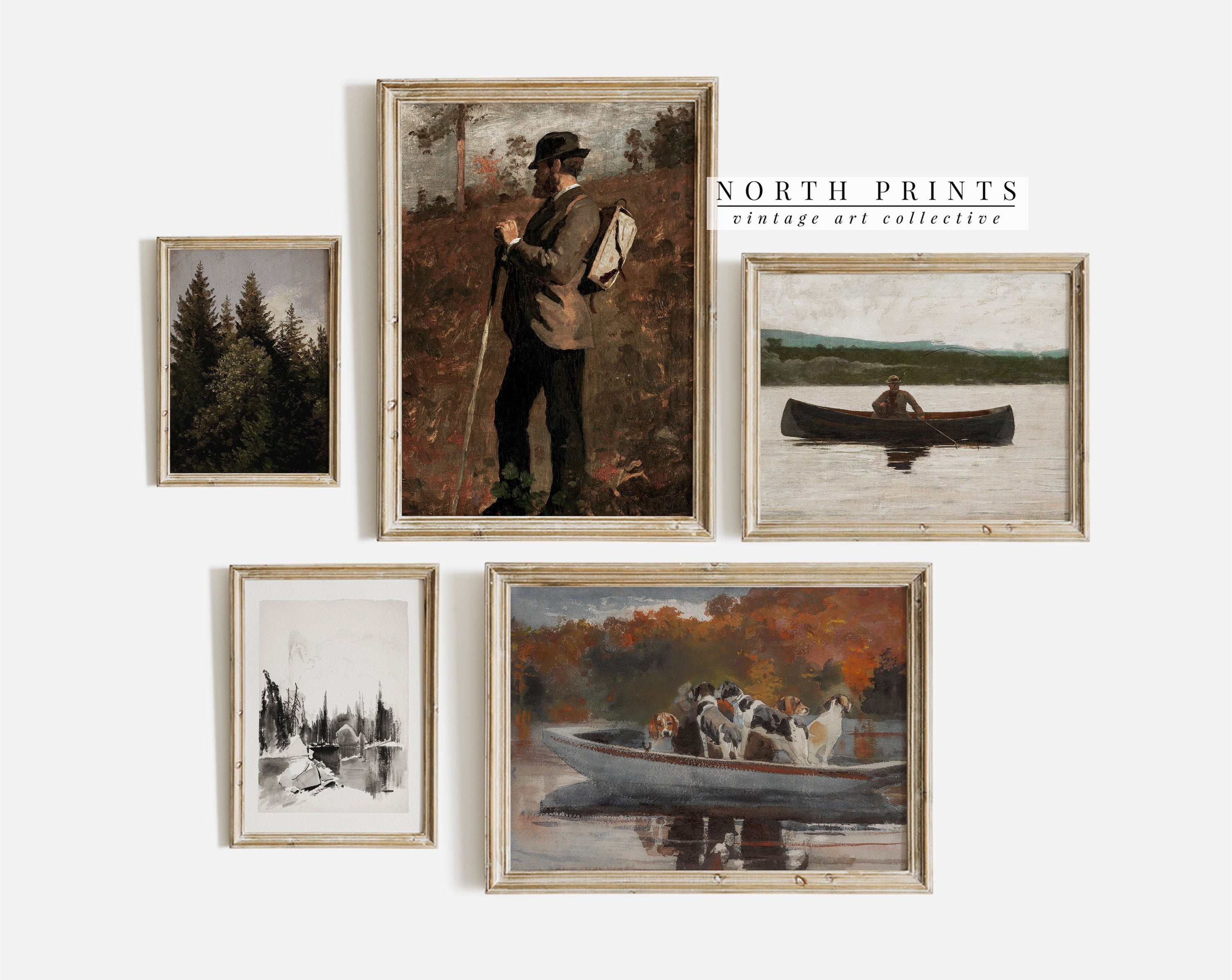 Rustic Gallery Wall Prints Vintage Curated Art SET Mens Etsy