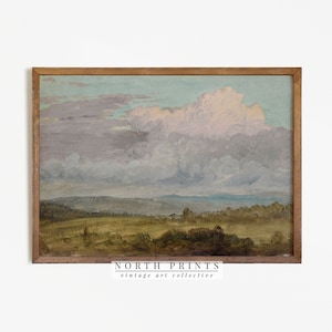 Vintage French Landscape Scenery Art | Antique Country Clouds Print Digital PRINTABLE | 757