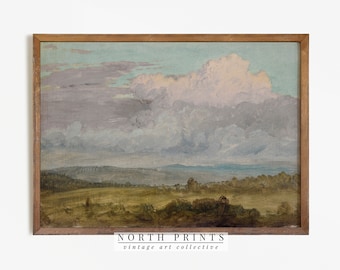 Vintage French Landscape Scenery Art | Antique Country Clouds Print Digital PRINTABLE | 757