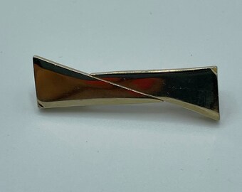 Vintage Unisex Gold Tone Bar Brooch 1.5''