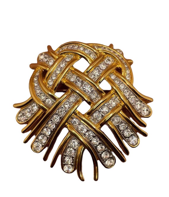 Vintage Kenneth Jay Lane Rhinestone Brooch – 1960… - image 2