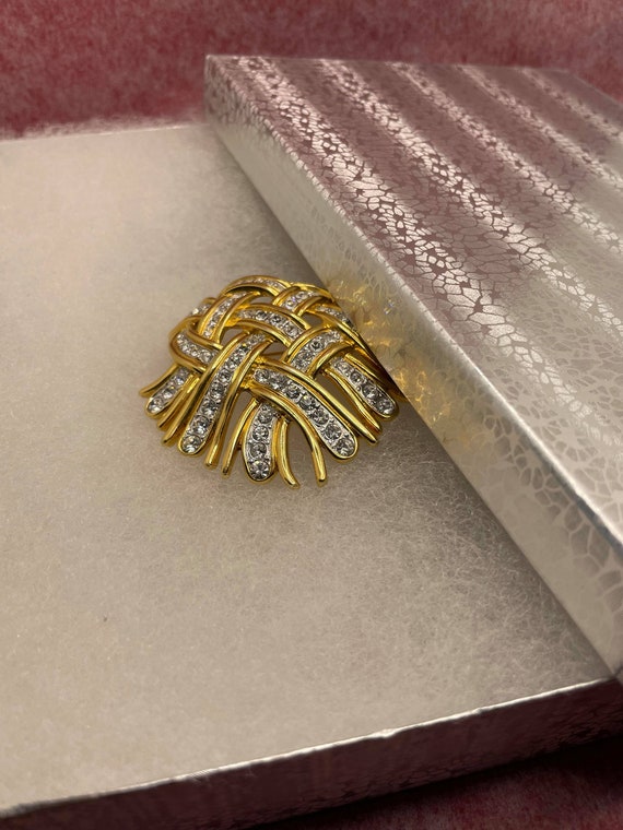 Vintage Kenneth Jay Lane Rhinestone Brooch – 1960… - image 8