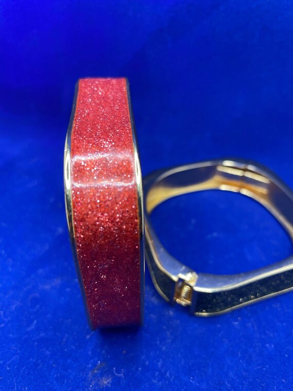 Set of 2 Vintage Square  Enamel Bangles - image 3