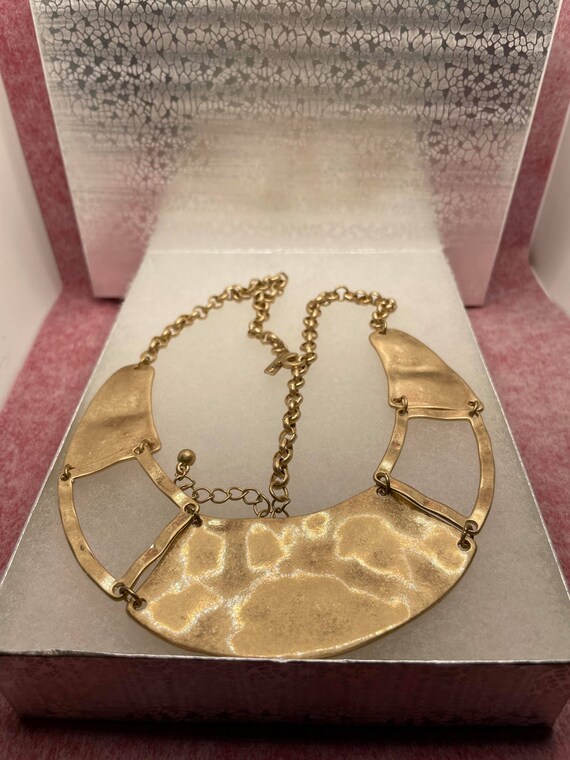 Lane Bryant gold ton avant-garde choker necklace - image 6