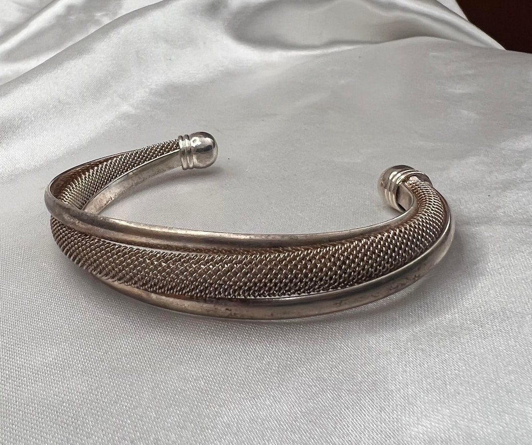 Vintage】TIFFANY フラワーカフ 花 silver バングル
