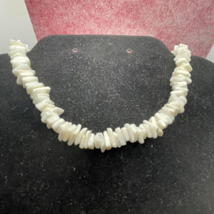 Vintage l Mother of Pearl Choker/Necklace, Silver Tone Screw Closure