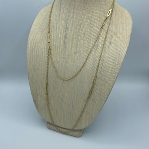 Long Gold Ton Chain Necklace 56 inch