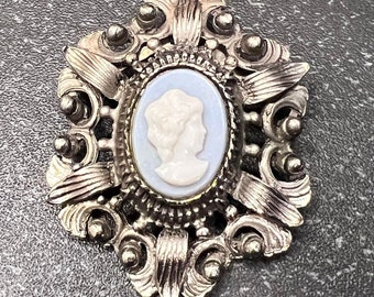 女性カメオブローチ 青白グラデーション Amazon.co.jp: ブローチラグジュアリーカメオブローチピンク