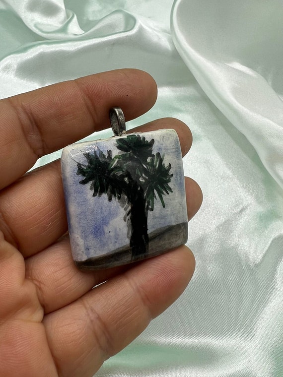 Handcrafted, Hand painted, unisex clay Pendant - image 4