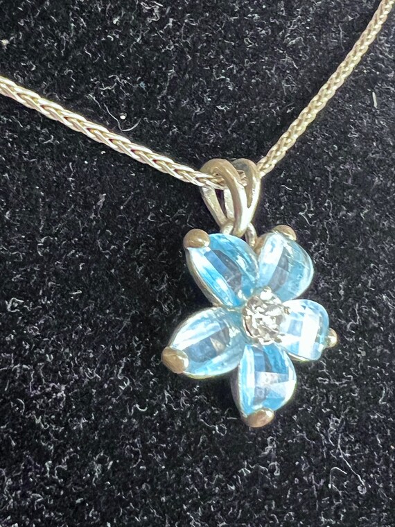 Sterling Silver Italy Necklace with Blue  Plumeri… - image 7