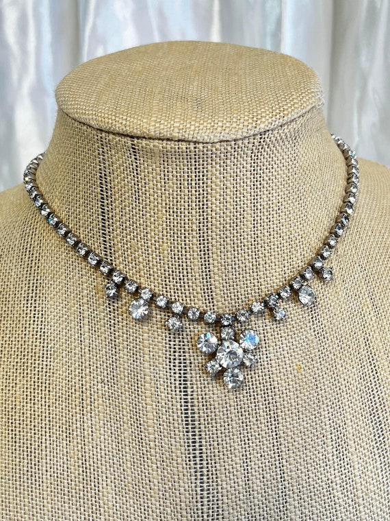 1950s Art Deco Costume Silver Tone ''Garne Jewelry