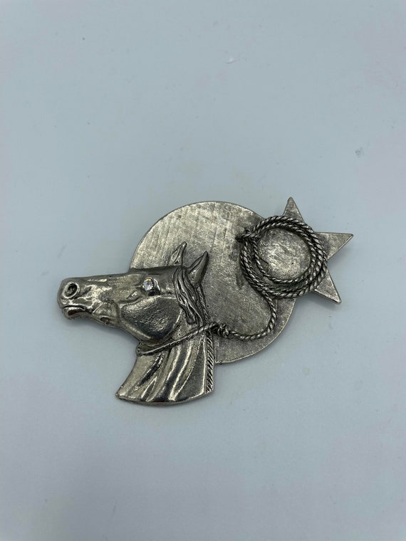 Large Vintage Statement Horse Head Brooch Pin, Hor