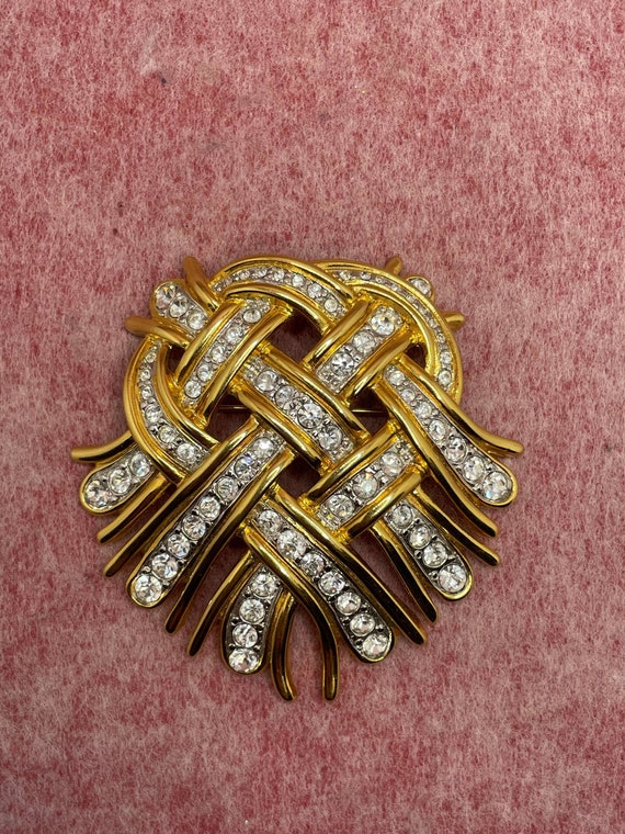 Vintage Kenneth Jay Lane Rhinestone Brooch – 1960… - image 4