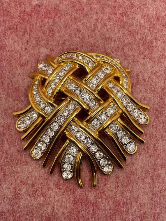 Vintage Kenneth Jay Lane Rhinestone Brooch – 1960… - image 1