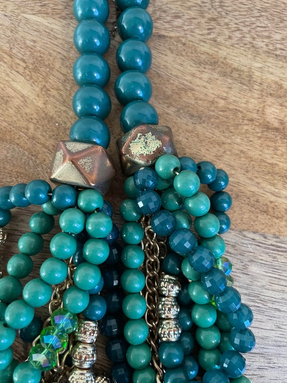 Emerald Green Bead Necklace, Adjustable Gem