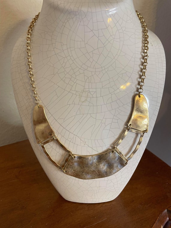 Lane Bryant gold ton avant-garde choker necklace - image 1