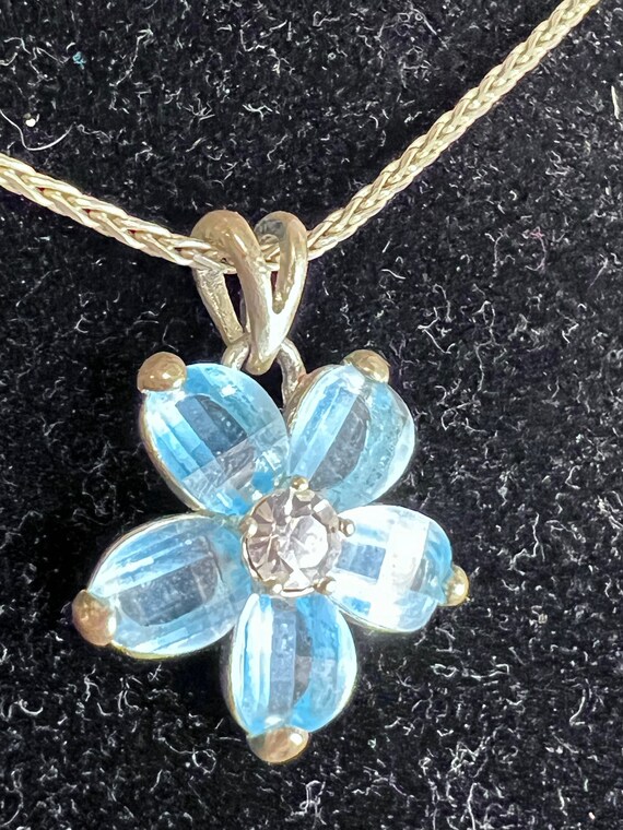 Sterling Silver Italy Necklace with Blue  Plumeri… - image 2