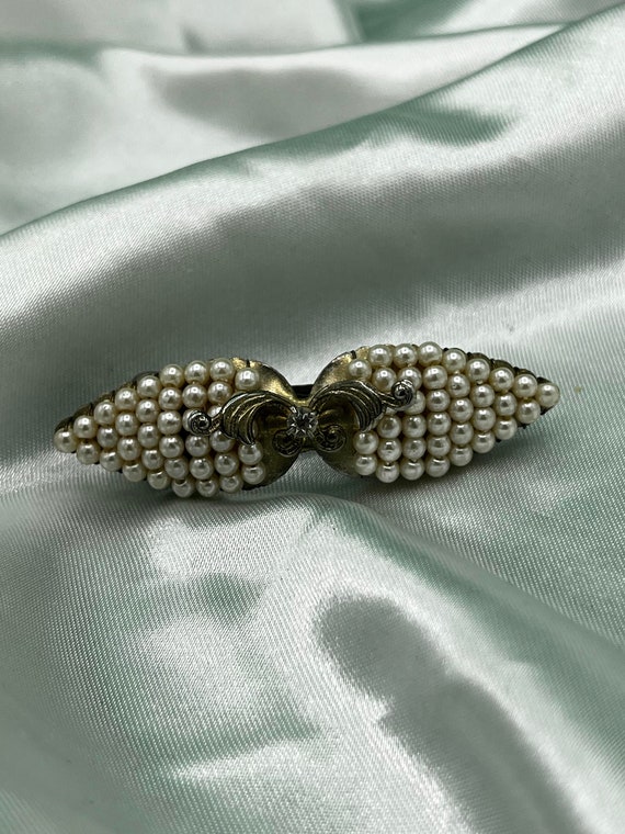 Barrette à Cheveux Vintage Strass Cristal Fleur Argentée - Fabriqué En Corée - Neuf Sans Emballage