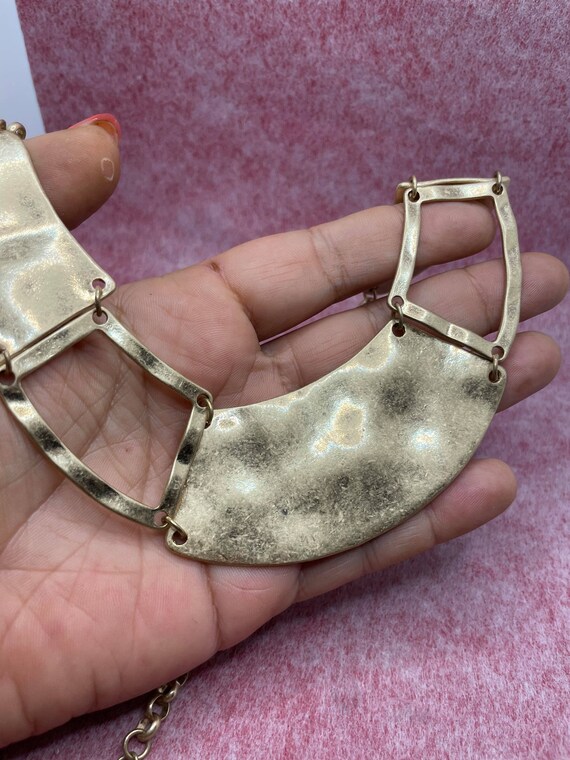 Lane Bryant gold ton avant-garde choker necklace - image 3