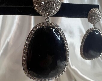 Pendientes colgantes llamativos de acrílico con diamantes de imitación vintage bohemios