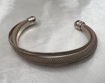 Tiffany 925 Sterling Silver Mesh Cuff Bracelet, Marked