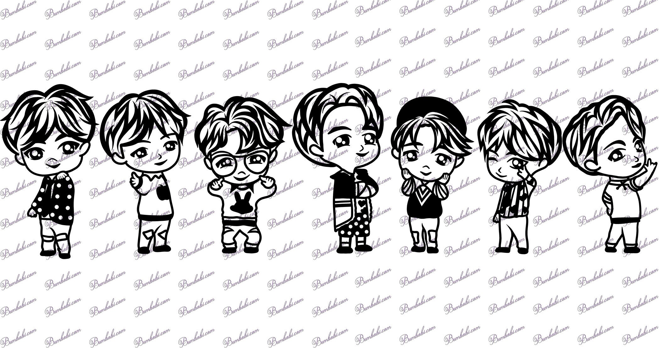 Download Bts Ot7 Svg Png Files Idol Version 1 Etsy